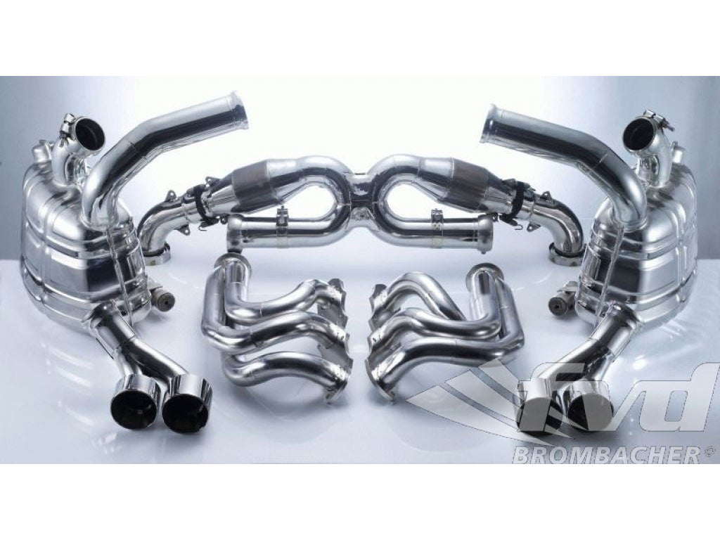 Exhaust System 997 09- Brombacher Soundversion Stainless Steel, 200 Cell HD Cats ,Tips 4x90mm