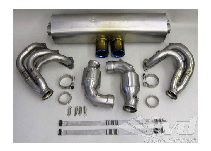 Exhaust System Race  Brombacher, Titanium, 200 Cell Cats, Dual 2x90 mm (997 GT3 10- )