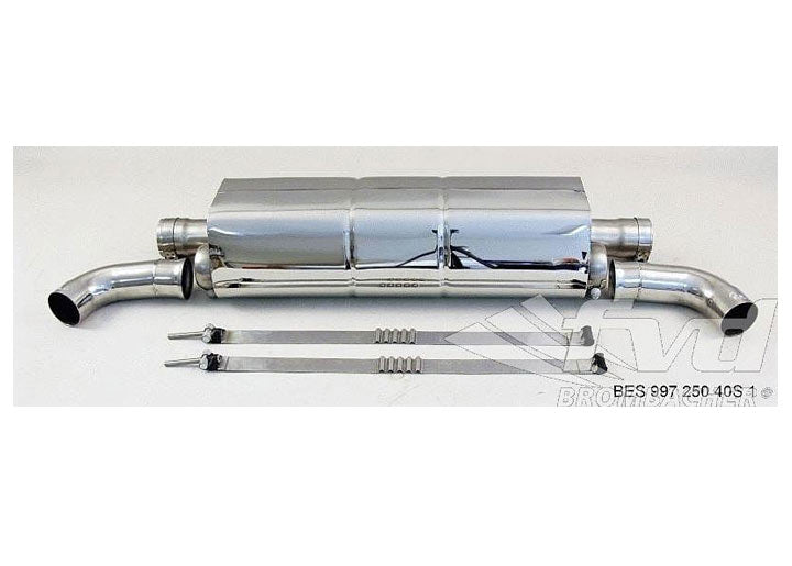 Sport Muffler 997.2 TT Brombacher (Sound Version), for OEM catalytics