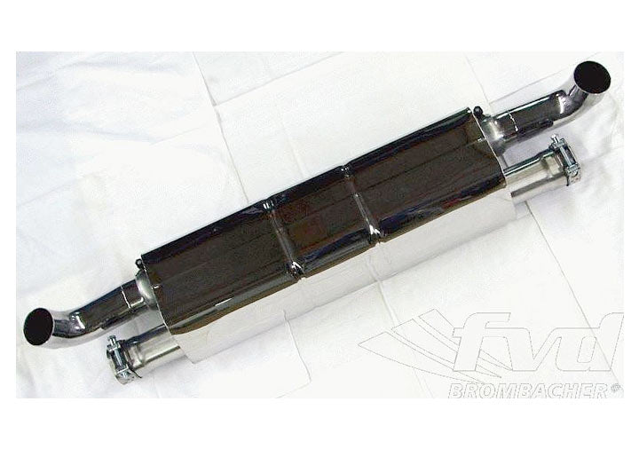 Sport Muffler 997.2 TT Brombacher (TUV Version), for OEM catalytics