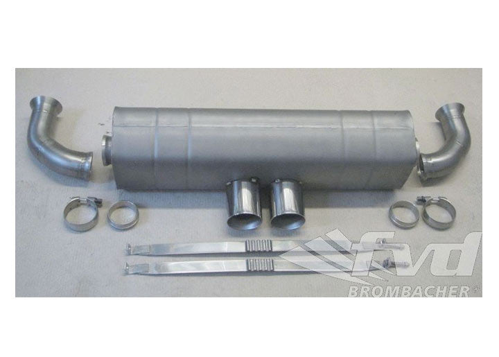Sport Muffler 2010 997 GT3 Brombacher (Sound Version), Titanium, Dual 2x90 mm Center Tips