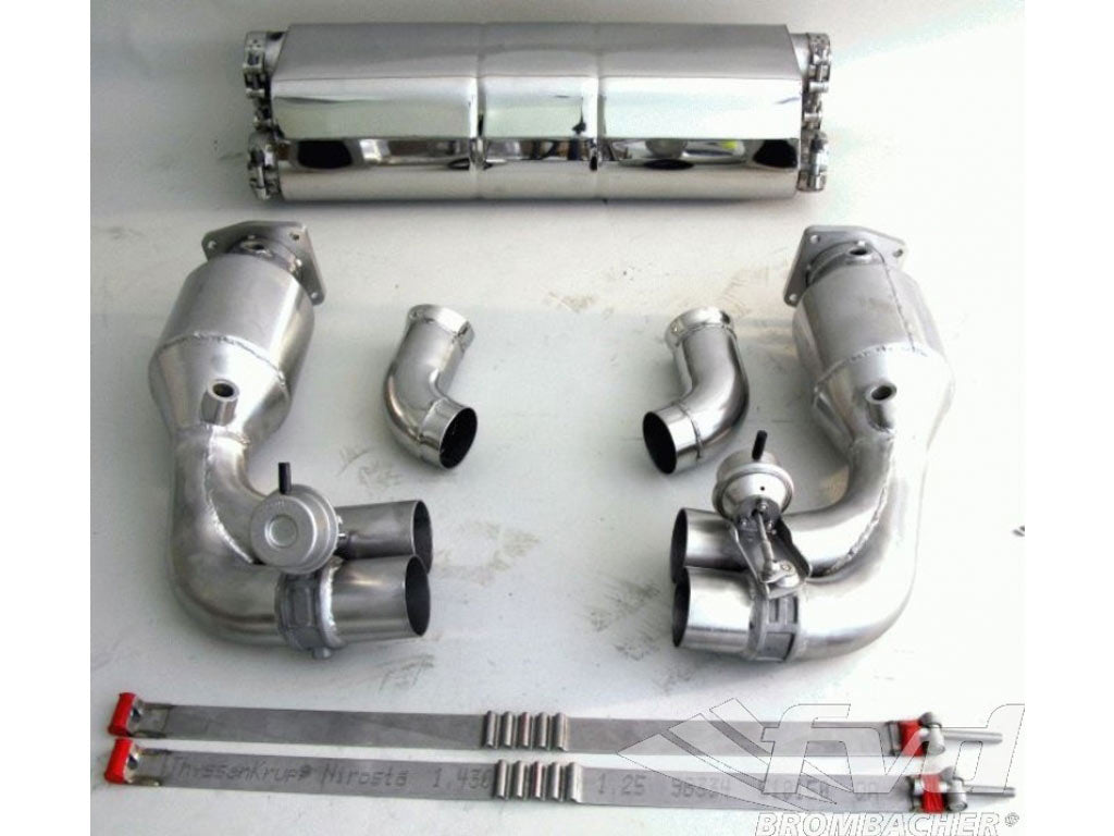 Sport Muffler 997.2 TT Brombacher (Sound Version), with Sound Switch, Stainless Steel, 200 Cell Sp