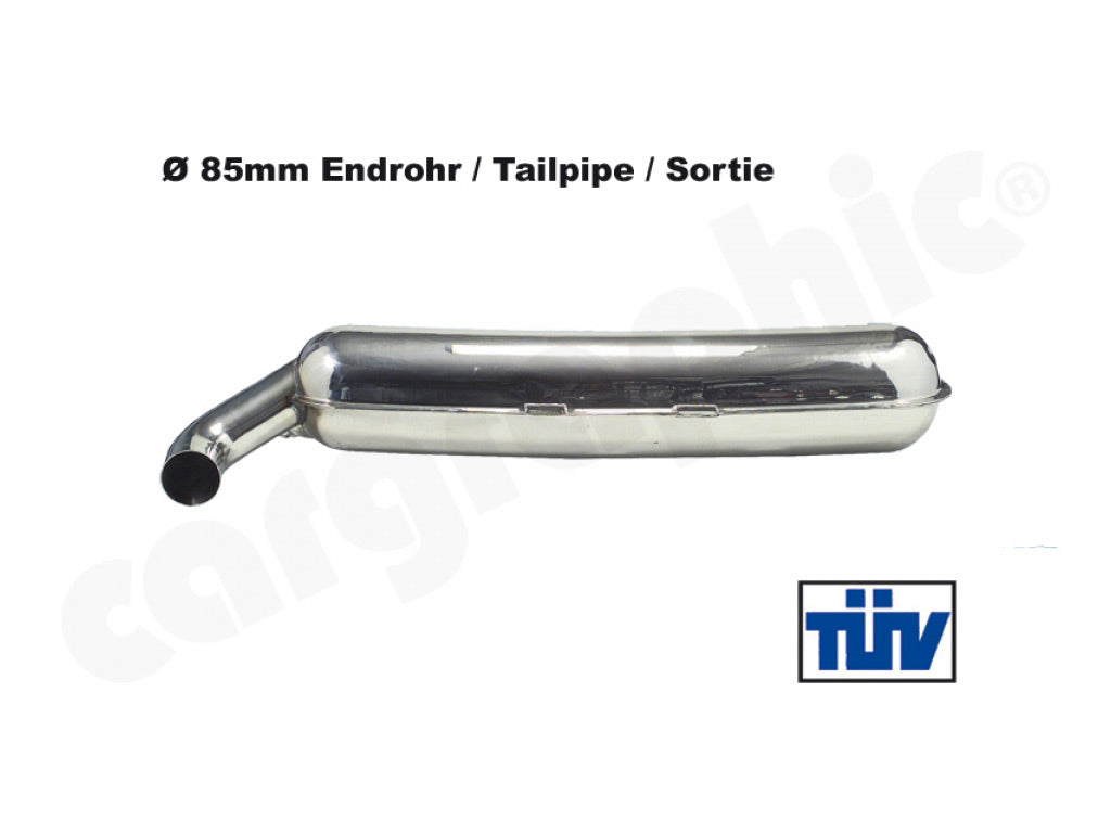 Cargraphic Silencer TUV 85mm Tailpipe
