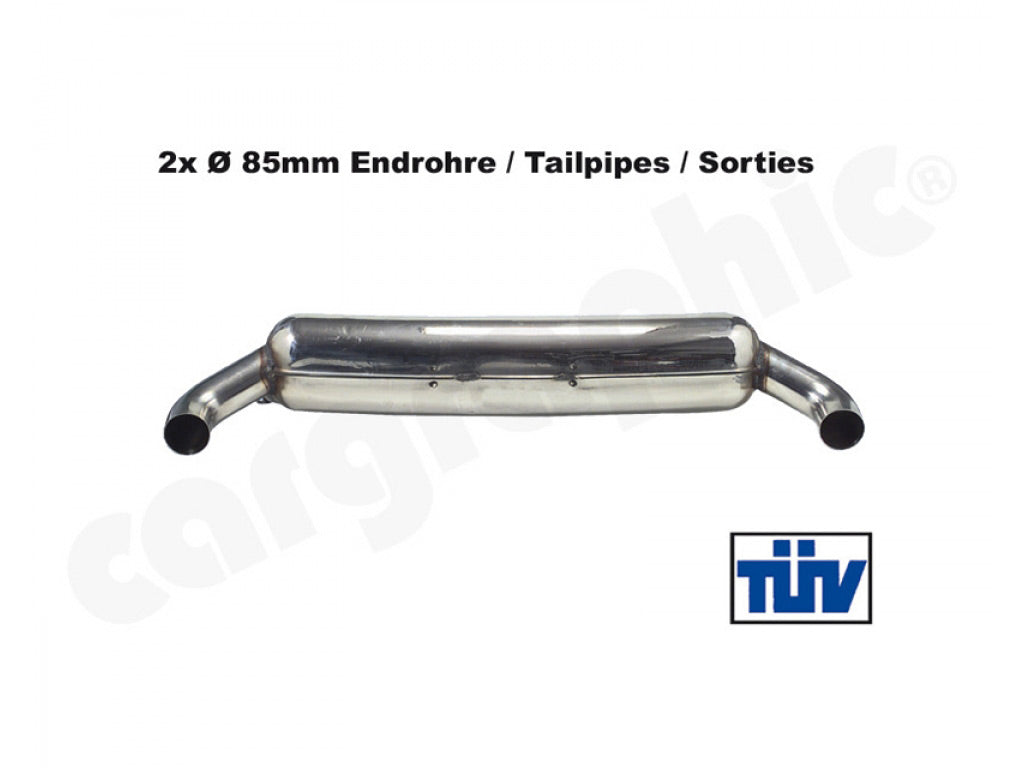 Cargraphic Silencer TUV 2x85mm Tailpipe