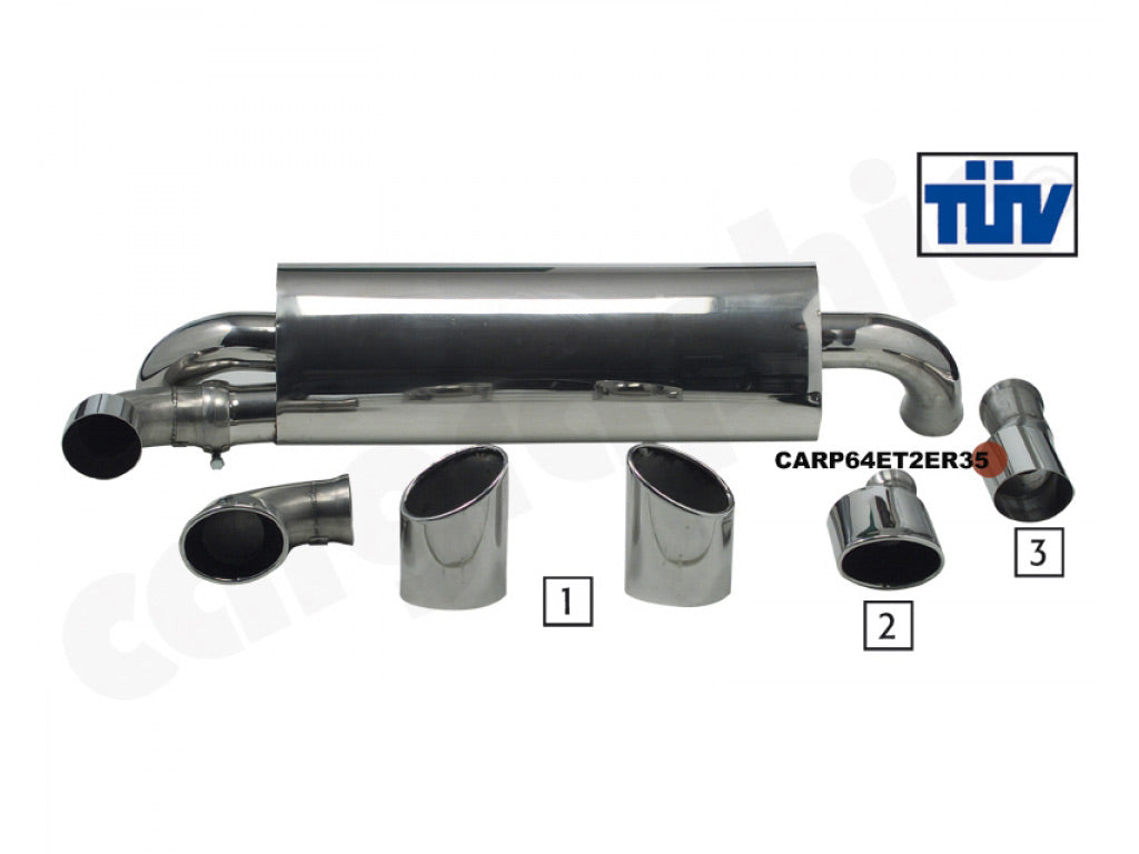 Cargraphic Silencer Turbo S Look with 89mm Round Tailpipes