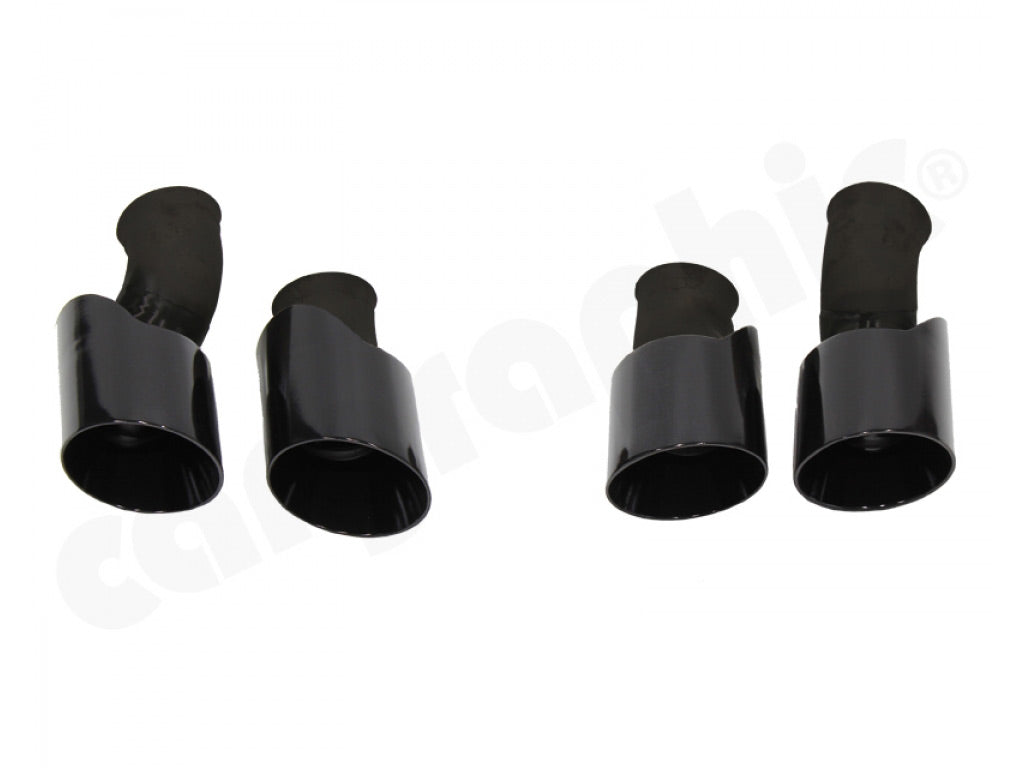 Cargraphic Tailpipe Set Double End Black Enamelled 2x100mm Round Modena