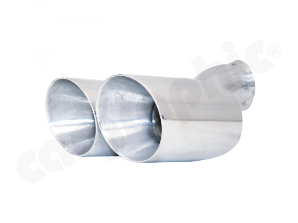 Cargraphic Tailpipe Set Double End Polished 4x100mm Round