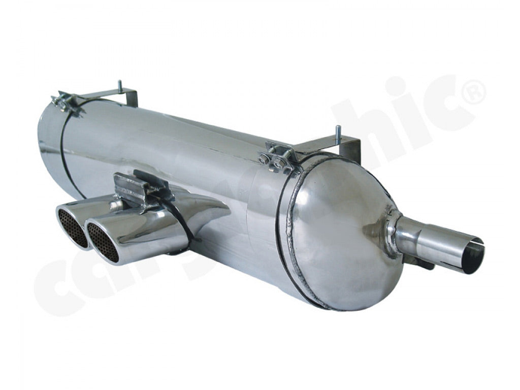 Cargraphic Silencer Tuv Sound Version with 2x88x76mm Oval Tailpipes