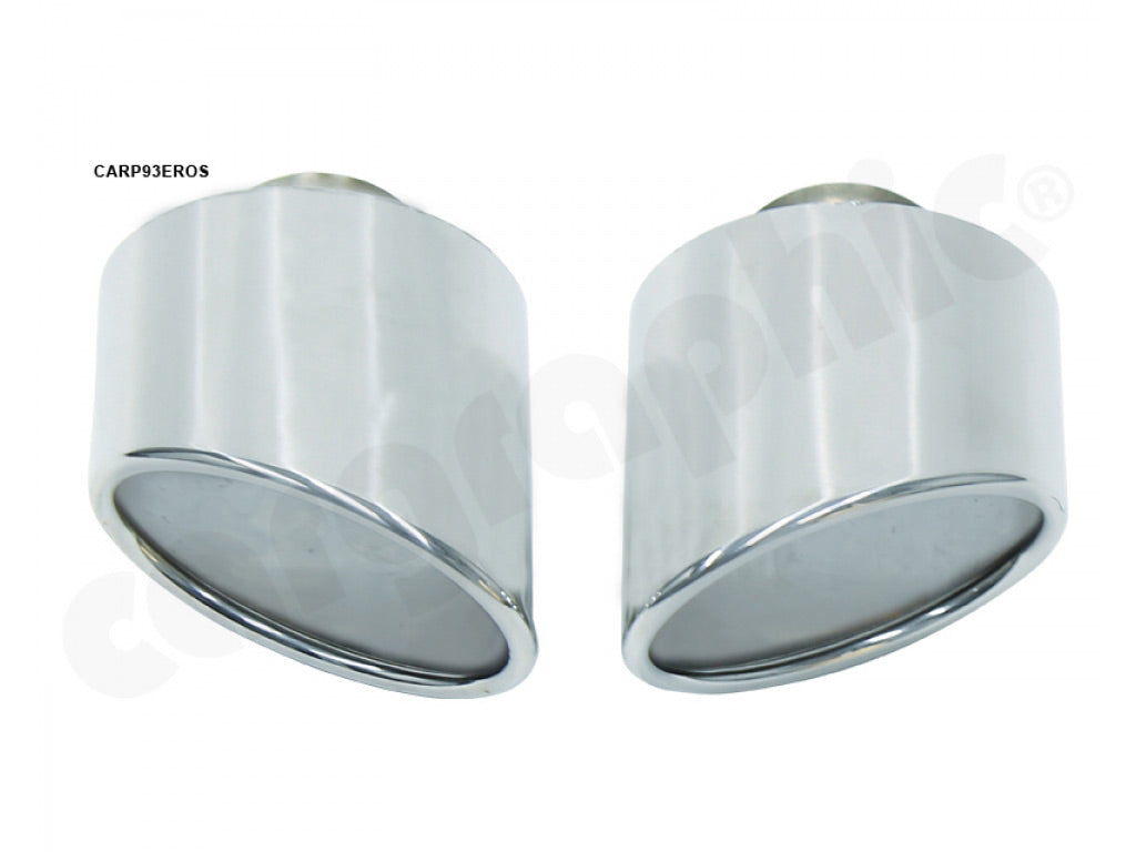 Cargraphic Tailpipe Set Polished 85 x117mm Rolled In