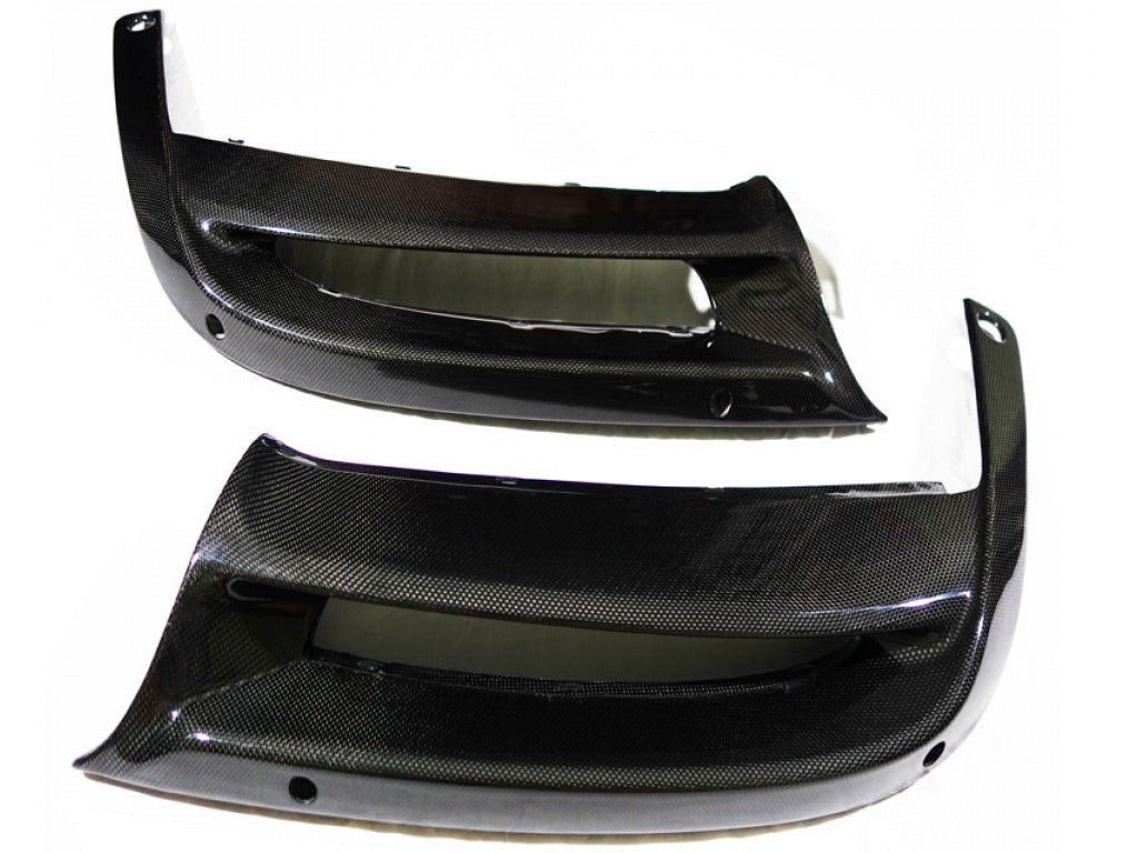 Exotic Car Gear Carbon Fiber Right and Left Lower Rear Bumper Panel Finishers for