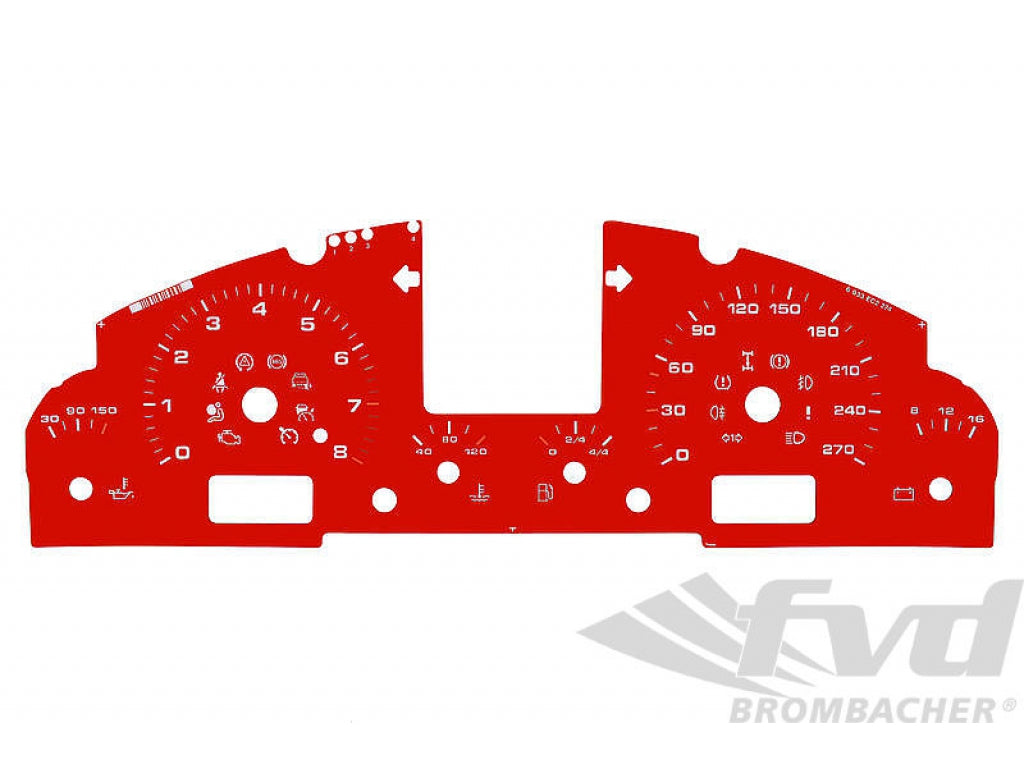 Cayenne V6/S Gauge Faces guards red , kph, Tiptronic
