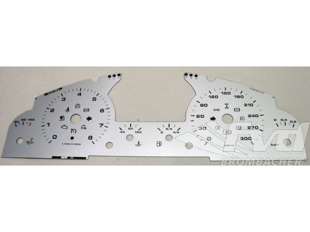 Cayenne Turbo Gauge Faces (Silver-km/h)