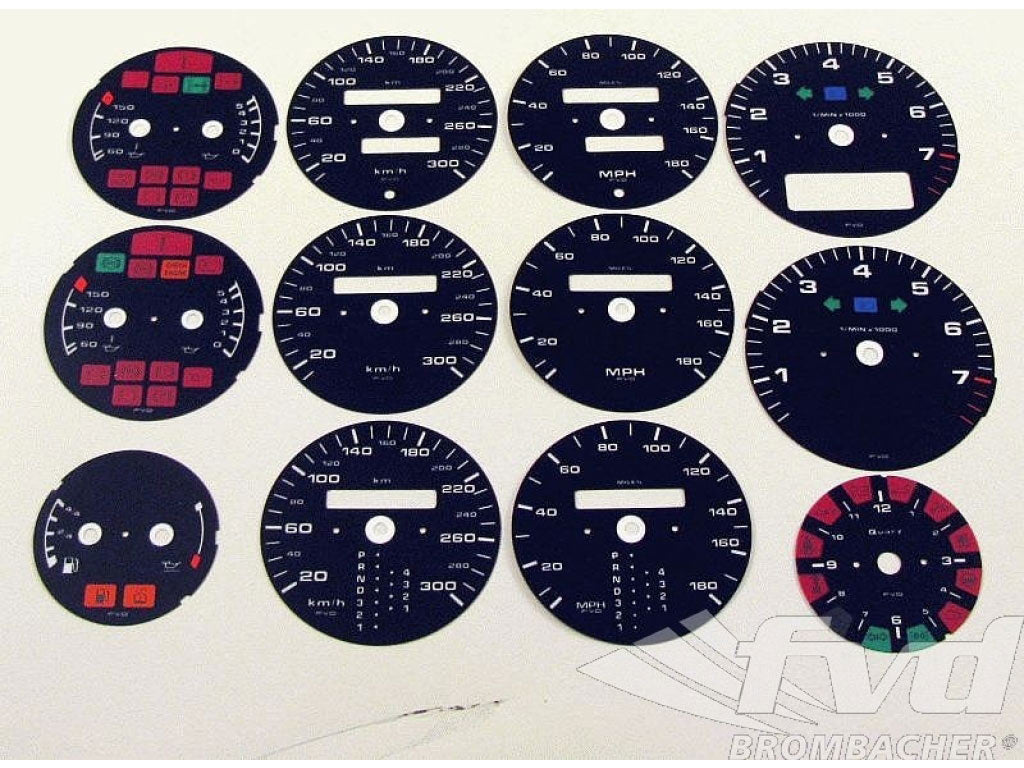Gauge faces black 964/993 C2/4 all