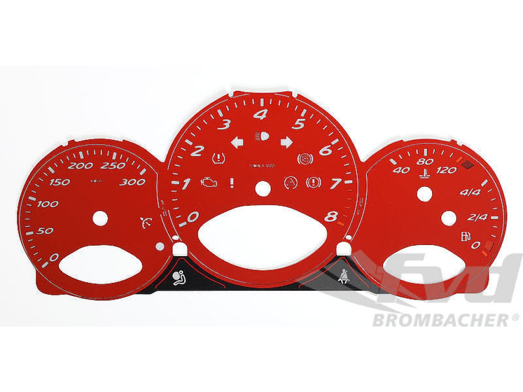 Gauge Faces guards red 987,987C - KPH - Manual
