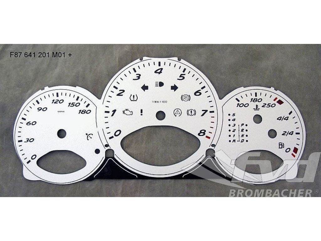 Gauge Faces Silver 987,987C - MPH - Tiptronic