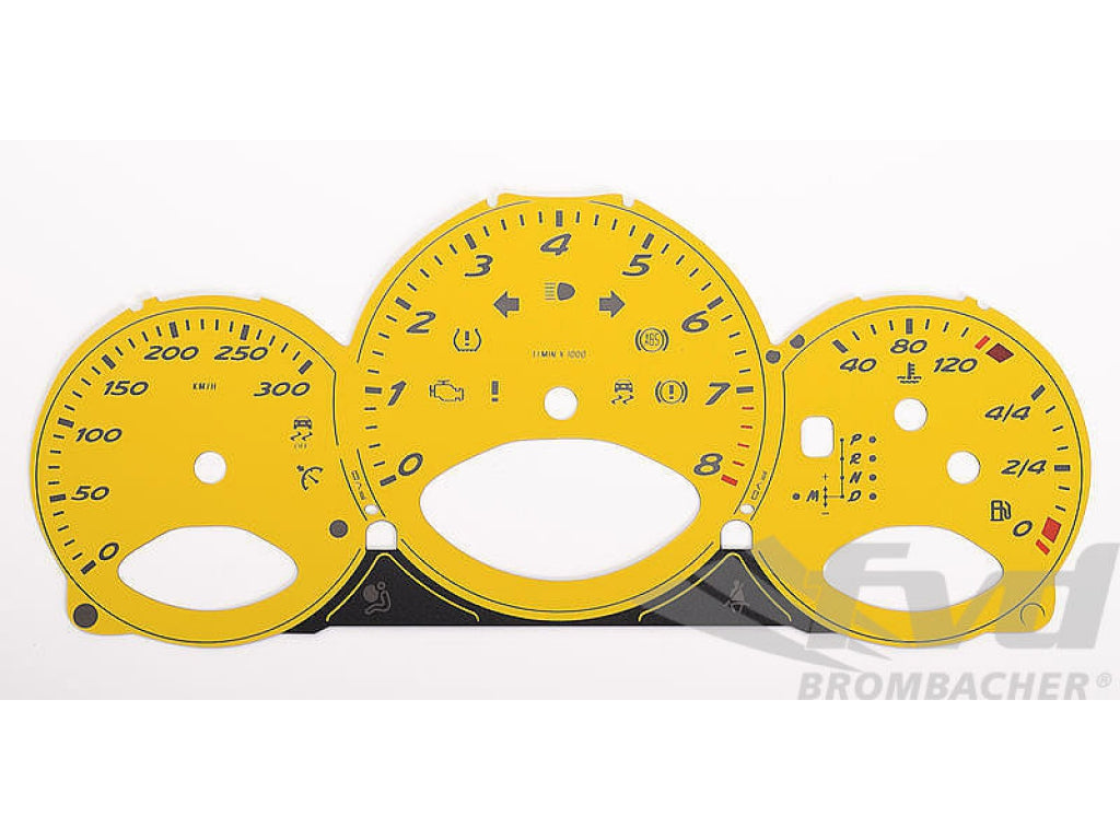 Instrument Face Set 987.2 - Speed Yellow - PDK - KPH