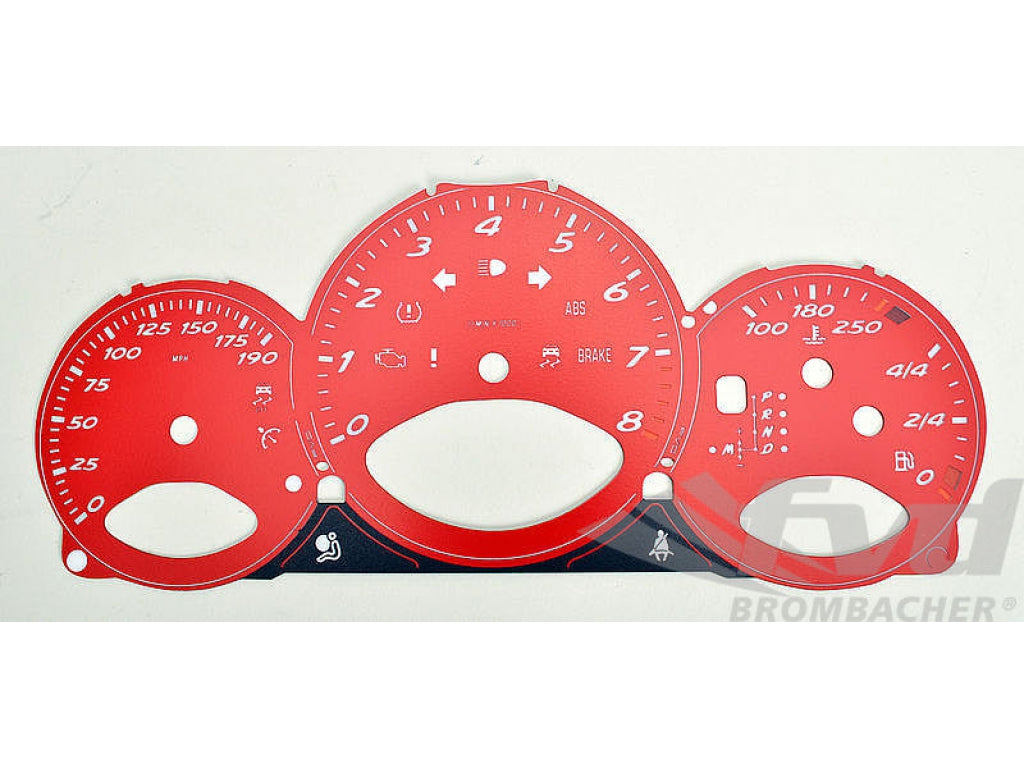 Instrument Face Set 987.2 - S Model - Guards Red - PDK - MPH - 190 MPH