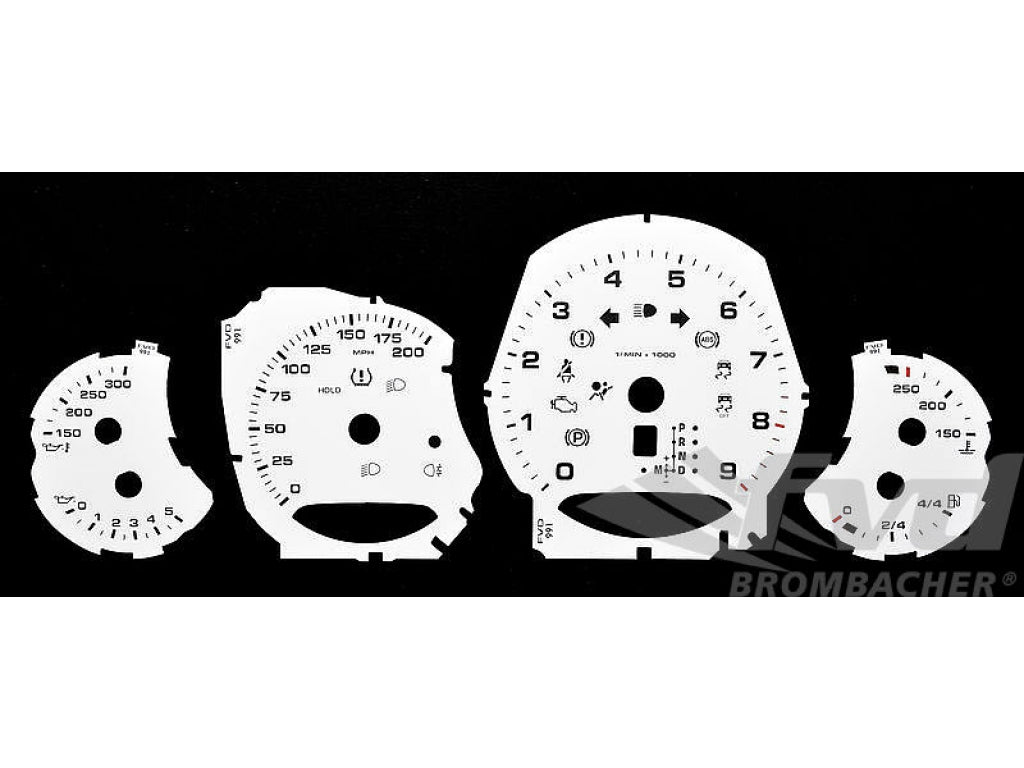 Gauge Faces White 991 manual kph