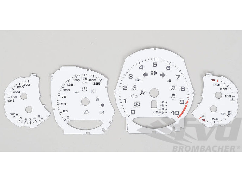 Instrument Face Set 991.1 GT3 RS - White - PDK - MPH