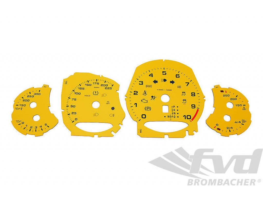 Instrument Face Set 991.1 GT3 - Racing Yellow - PDK - MPH