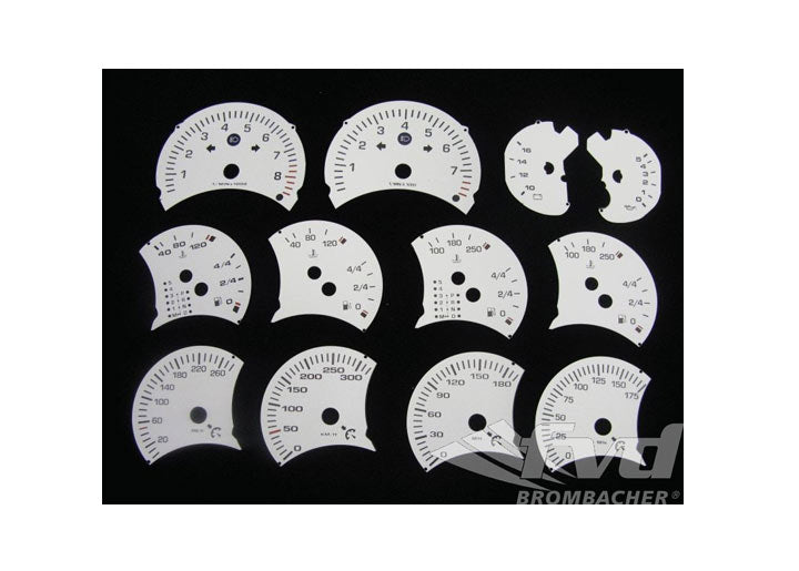 White gauge Faces Kit boxster (MPH)