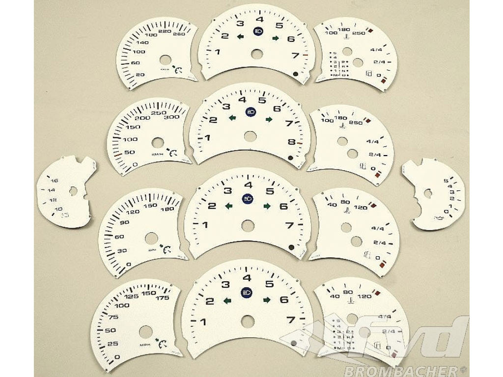 Instrument Face Set 986 / 996.1 / 996.1 GT3 - 1997-2001 - White