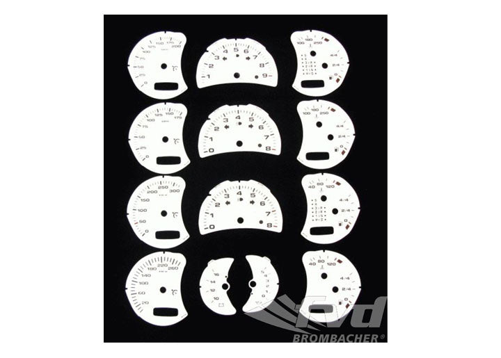 White gauge Faces Kit boxster, 911 996.2 02-05
