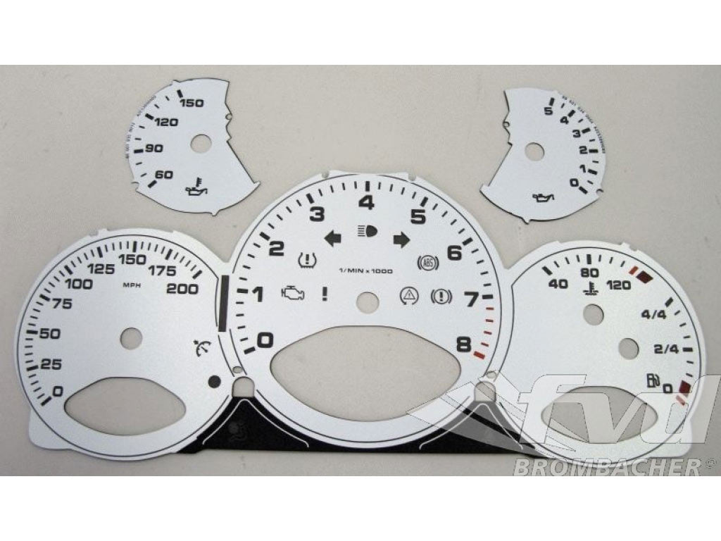 Gauge Faces white 997 MPH, Shifter
