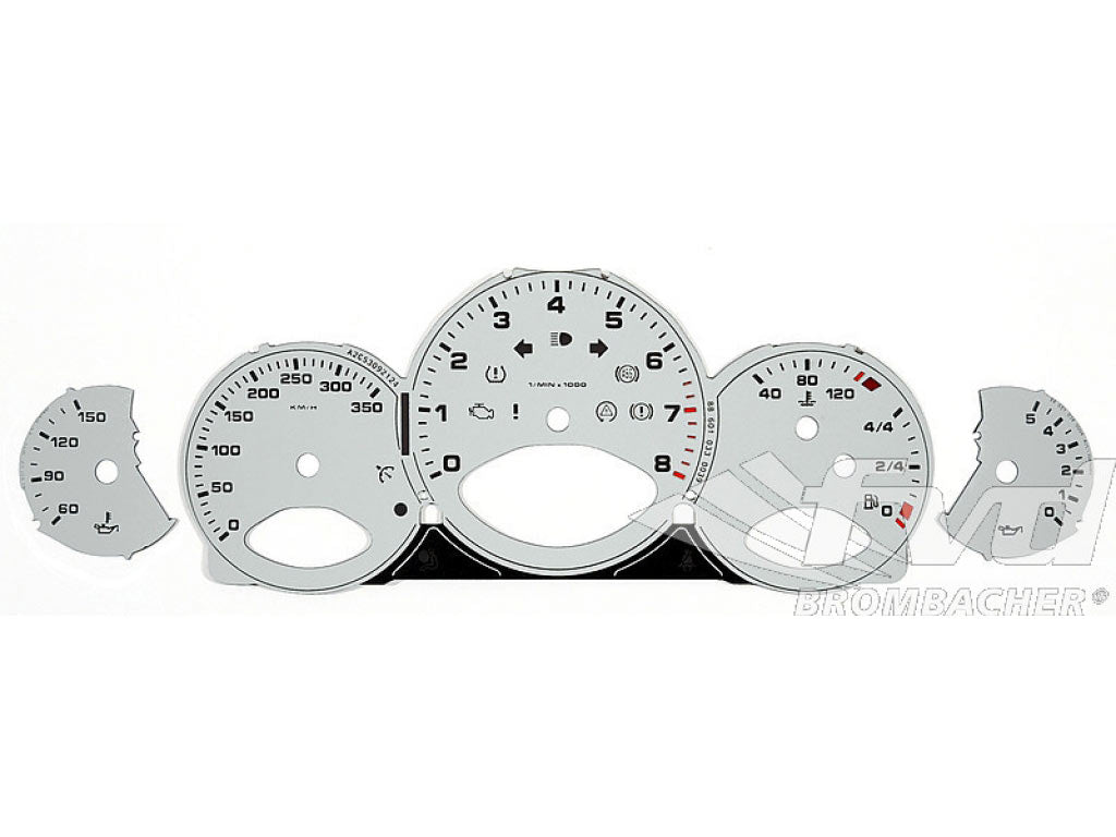 Gauge Faces silver 997 Turbo Km/h