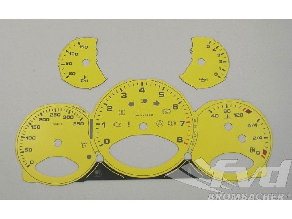 Gauge Faces speed yellow 997 Turbo Km/h