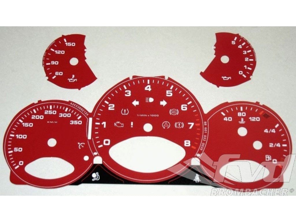 Gauge Faces guards red 997 Turbo Km/h