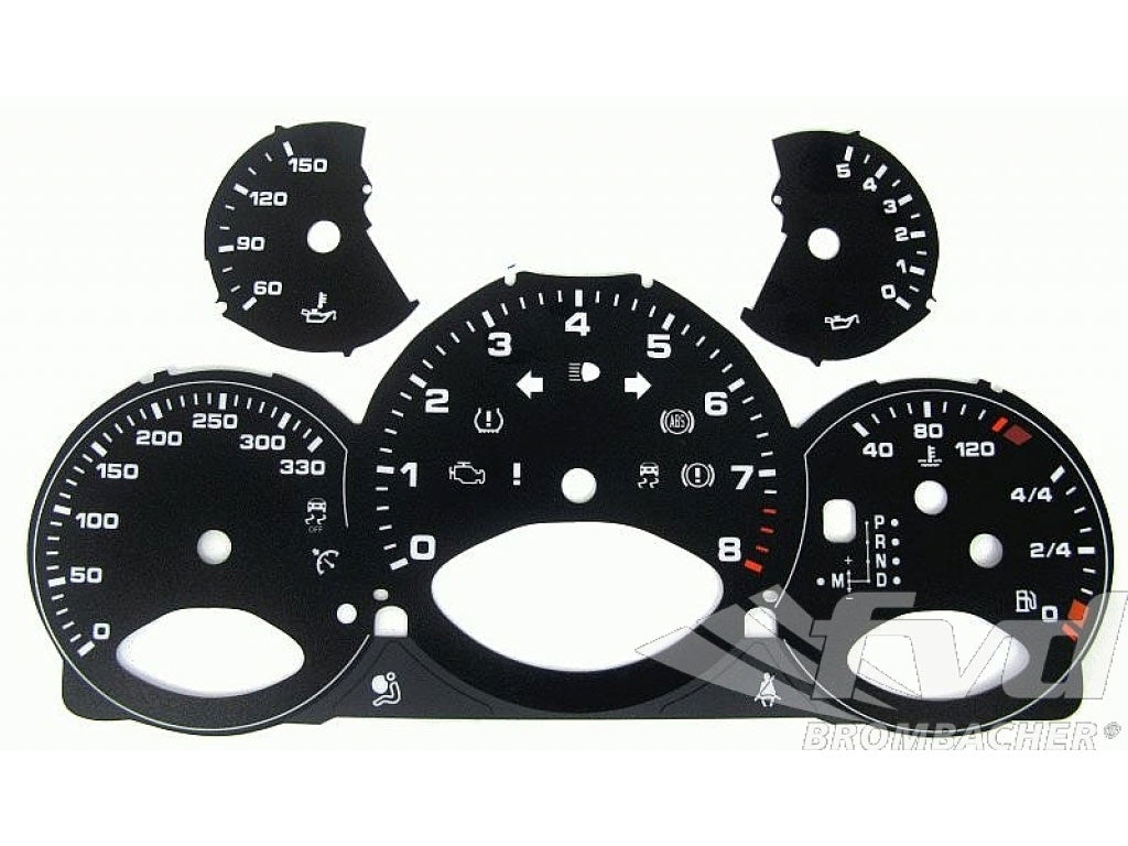 Gauge Faces black 997-2 PDK Km/h