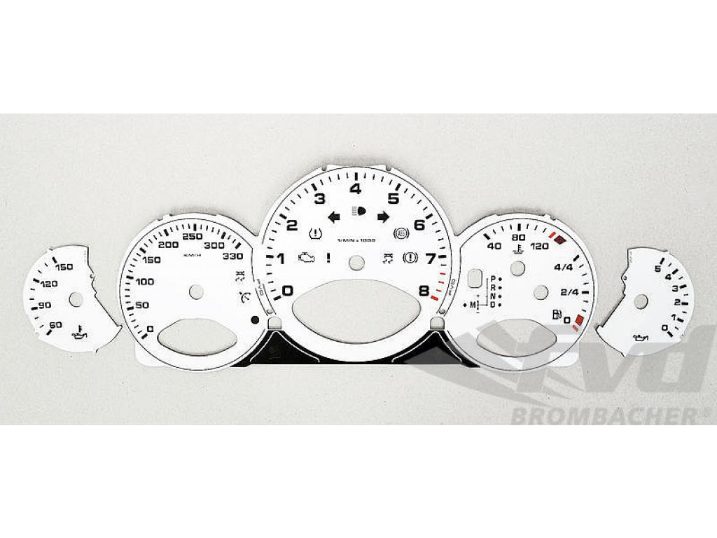 Gauge Faces white 997-2 PDK km/h