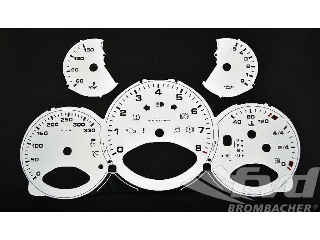 Gauge Faces white 997-2 PDK Km/h