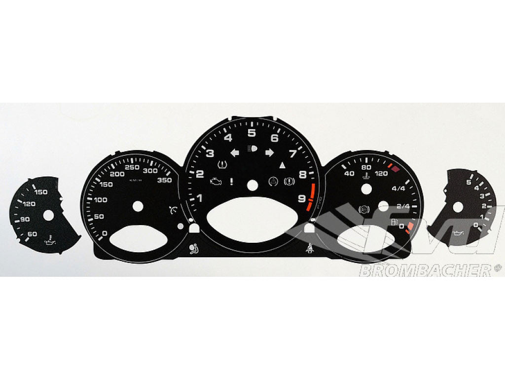 Gauge Faces black 997 GT3 manual Km/h