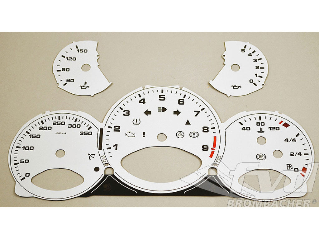 Gauge Faces white 997.2 GT3/RS manual km/h