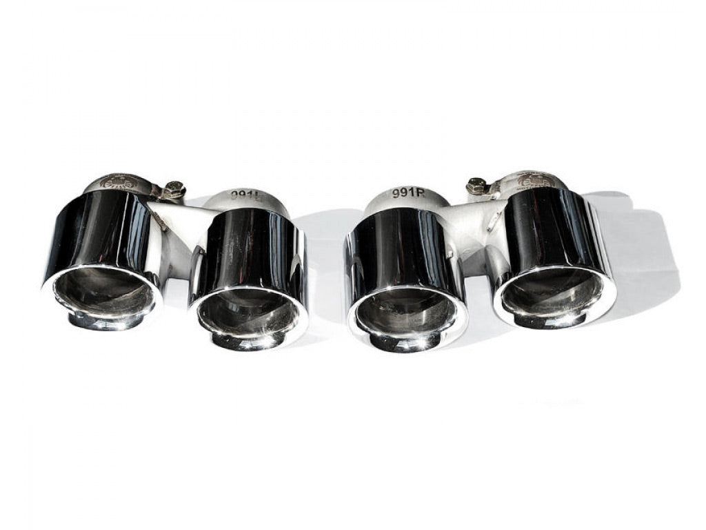 Fabspeed Polished Chrome Deluxe Quad Style Dual Outlet Tips