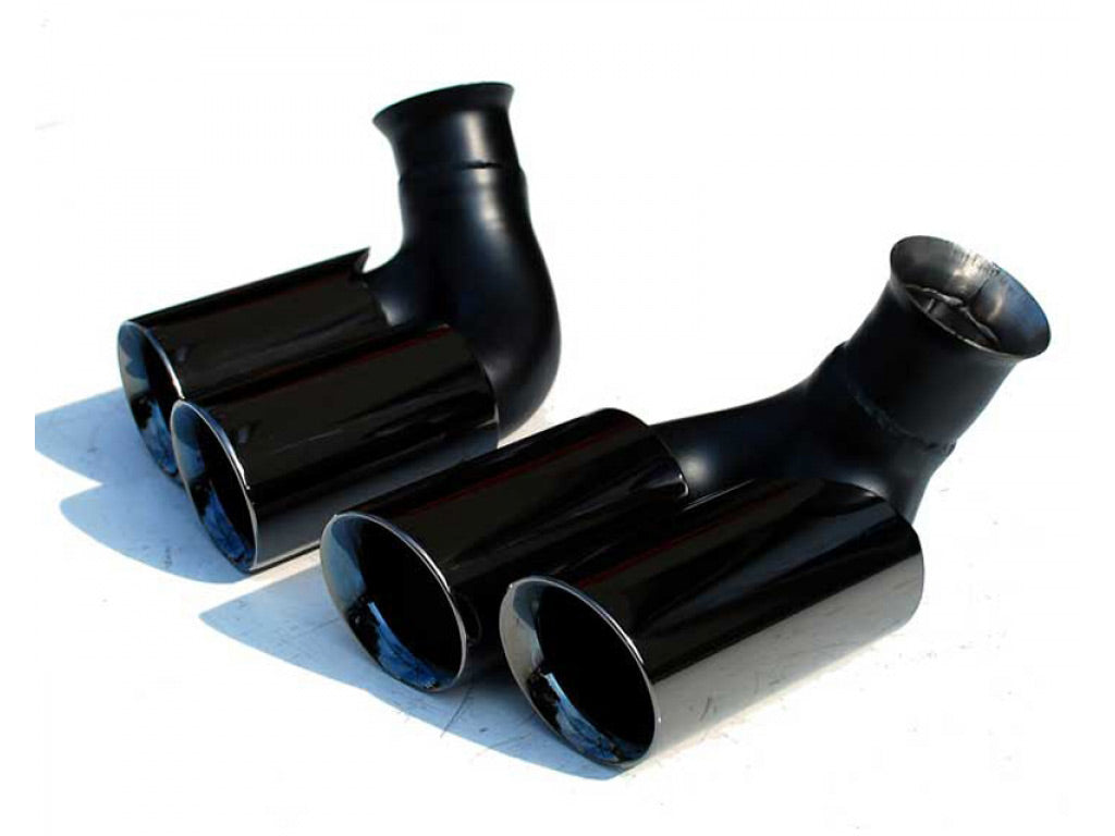 Fabspeed Deluxe Quad Style Tips|Long Black Chrome