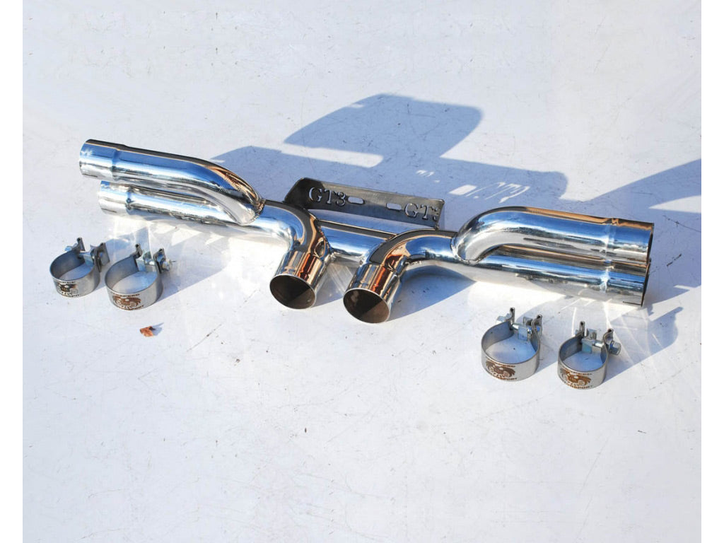 Fabspeed Center Muffler Bypass Pipes with Tips|Polished Chrome