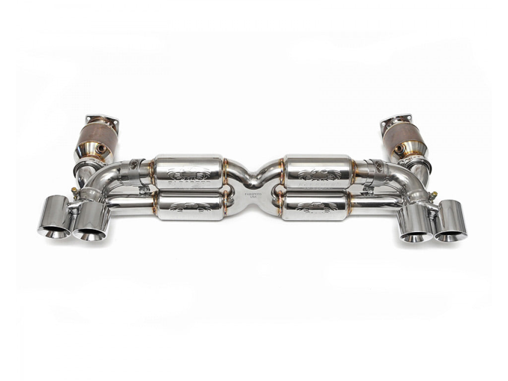Fabspeed 70mm Supersport Street X-Pipe Exhaust System with Sport Cats|Tips|Black Chrome