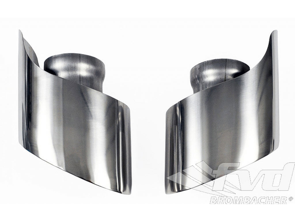 Tail pipe set 993 stainless steel Polished (120x85mm)