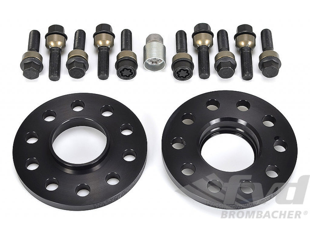 Spacer Set with Locks Macan - 12 mm - Black - Hub Centric - Sold as a Pair