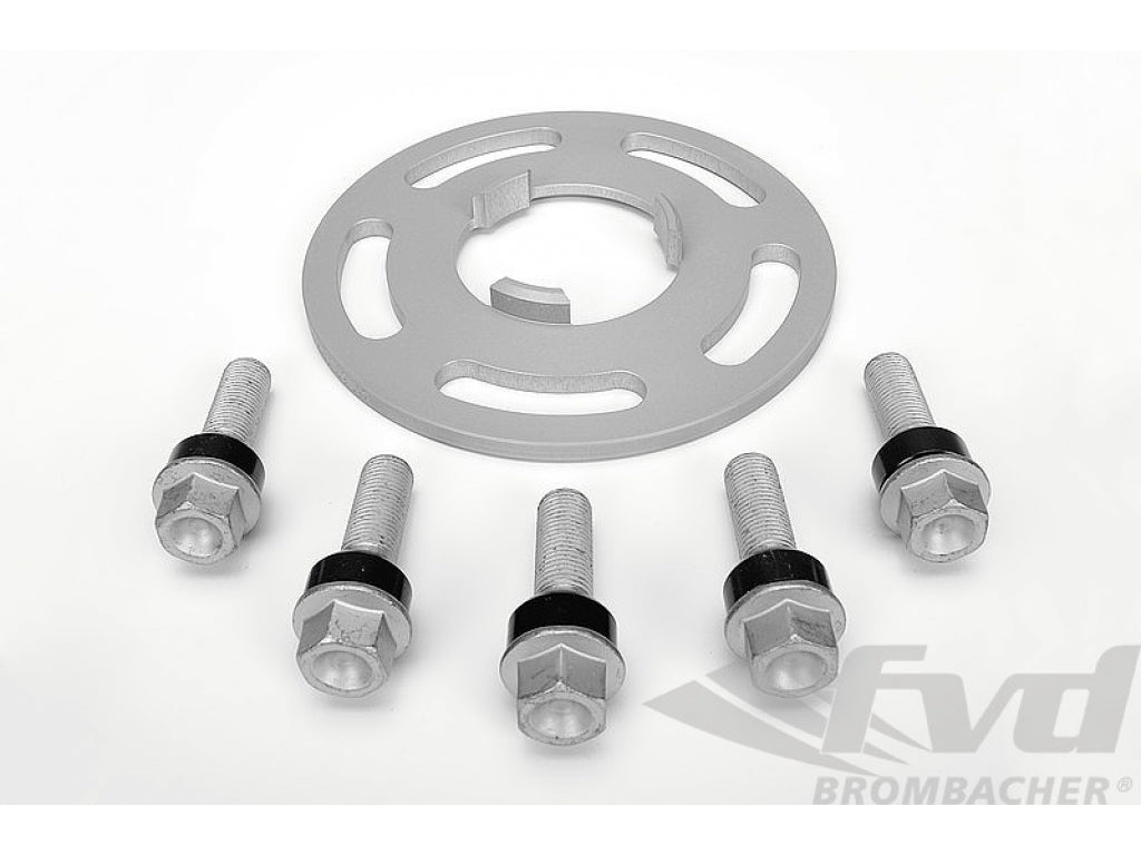 Wheel Spacer - 7mm - Hub Centric - Anodized with Bolts - Silver - Sold Individually