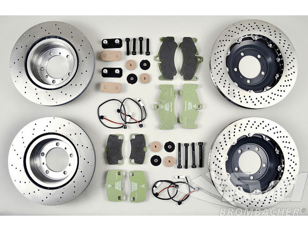 997 Turbo/GT2/GT3 380/350mm Steel Rotor 2-piece Cup conversion with green cup pads