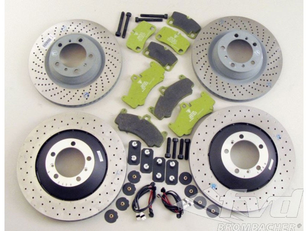 997 Turbo/GT2/GT3 380/350mm Steel Rotor Cup conversion with green cup pads