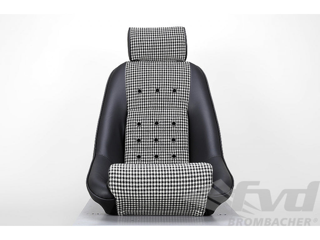 Classic RS Sport Seat - Soft Grain Vinyl Bolsters / Pepita Inserts with Gloss Black Grommets