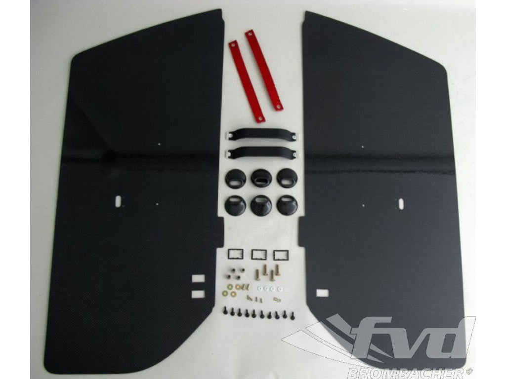 Carbon Door panel Kit RS (left and right) door pull red, complete, for electric window