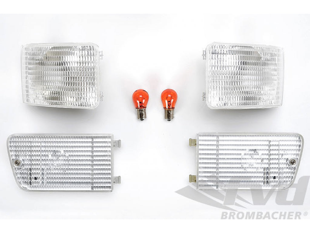 Turn Signal Set 964 / 965 - Front - Clear - Bosch - US Models Only