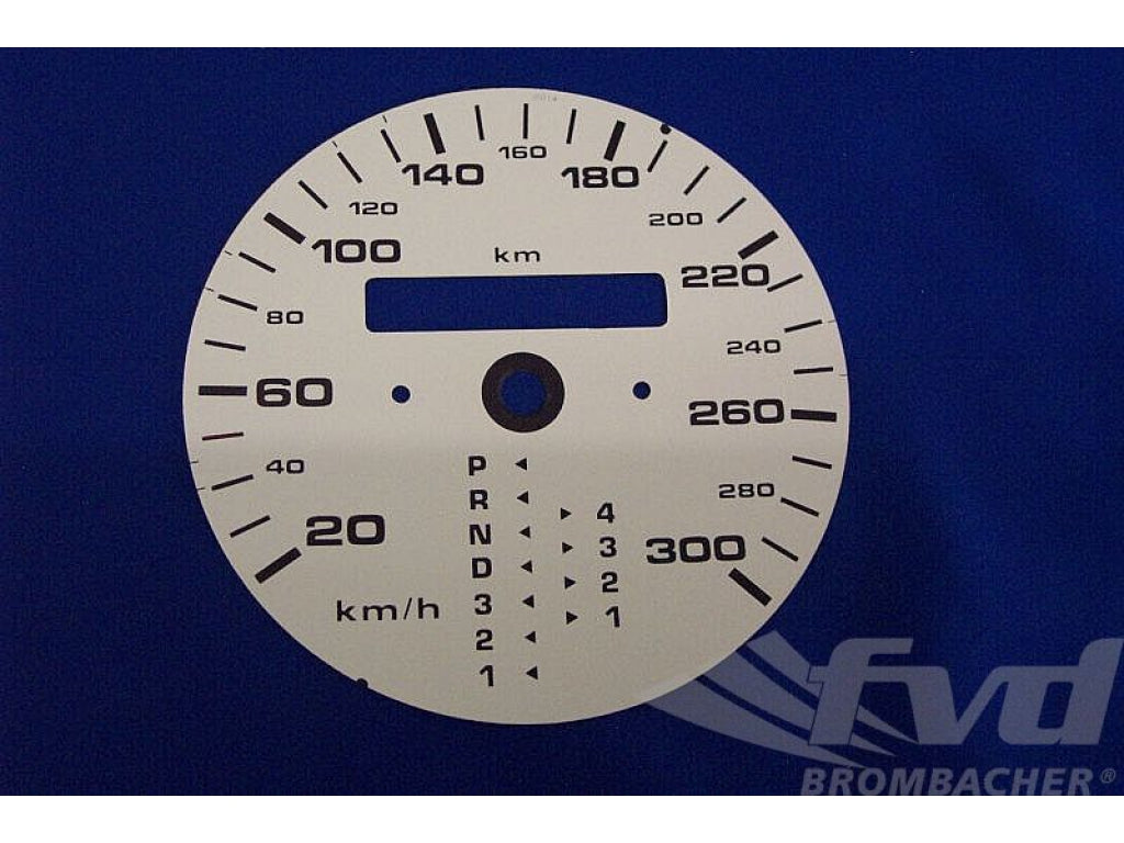 gauge face white 964/993 speedometer km/h + tiptr