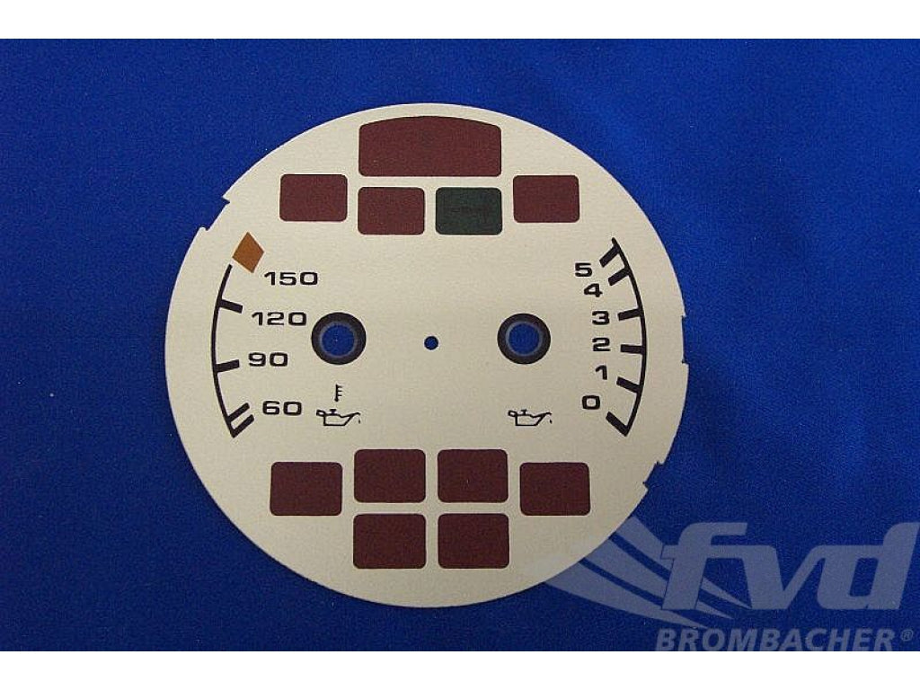 gauge face silver 964/993 Oiltemp.Oilpress. C2